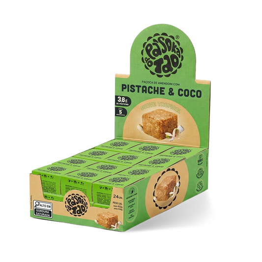 Display Paçoca Pistache e Coco 24 un.