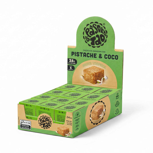 Display Paçoca Pistache e Coco 24 un.