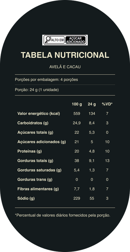 Caixa Paçoca Avelã e Cacau 24 un.
