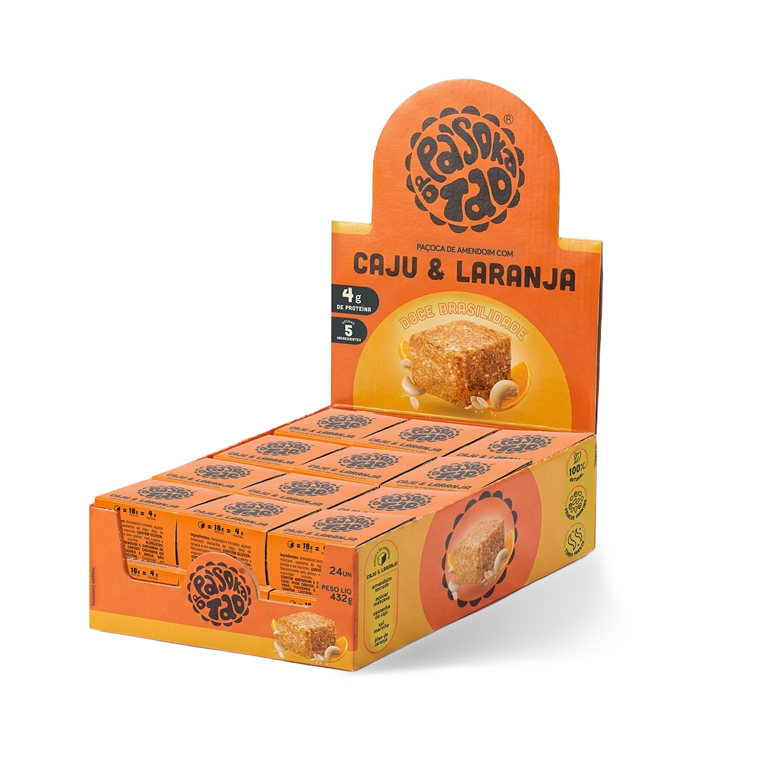 Display Paçoca Caju & Laranja 24 unid.