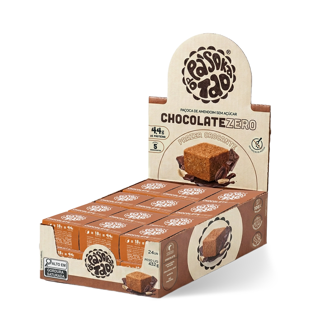 Display Paçoca Chocolate Zero 24 unid.