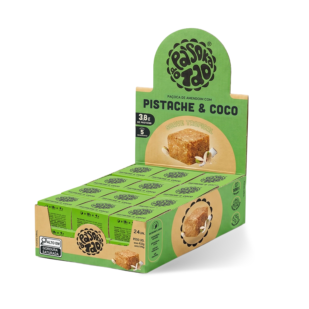 Display Paçoca Pistache e Coco 24 un.