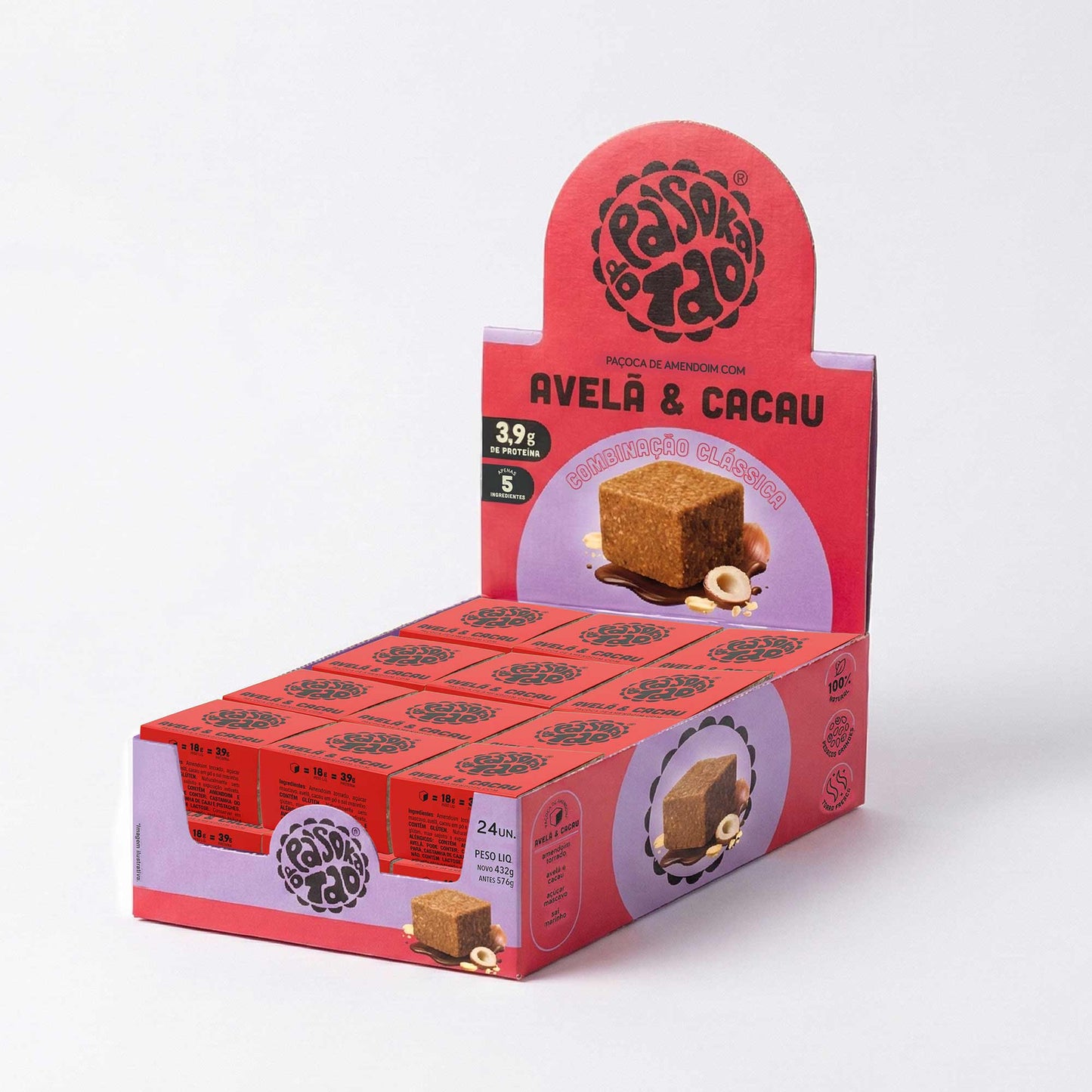Display Paçoca Avelã & Cacau 24 unid.