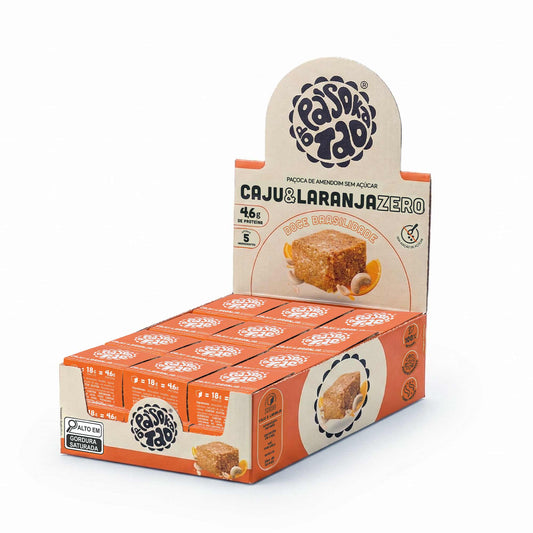 Display Paçoca Caju & Laranja Zero 24 unid.