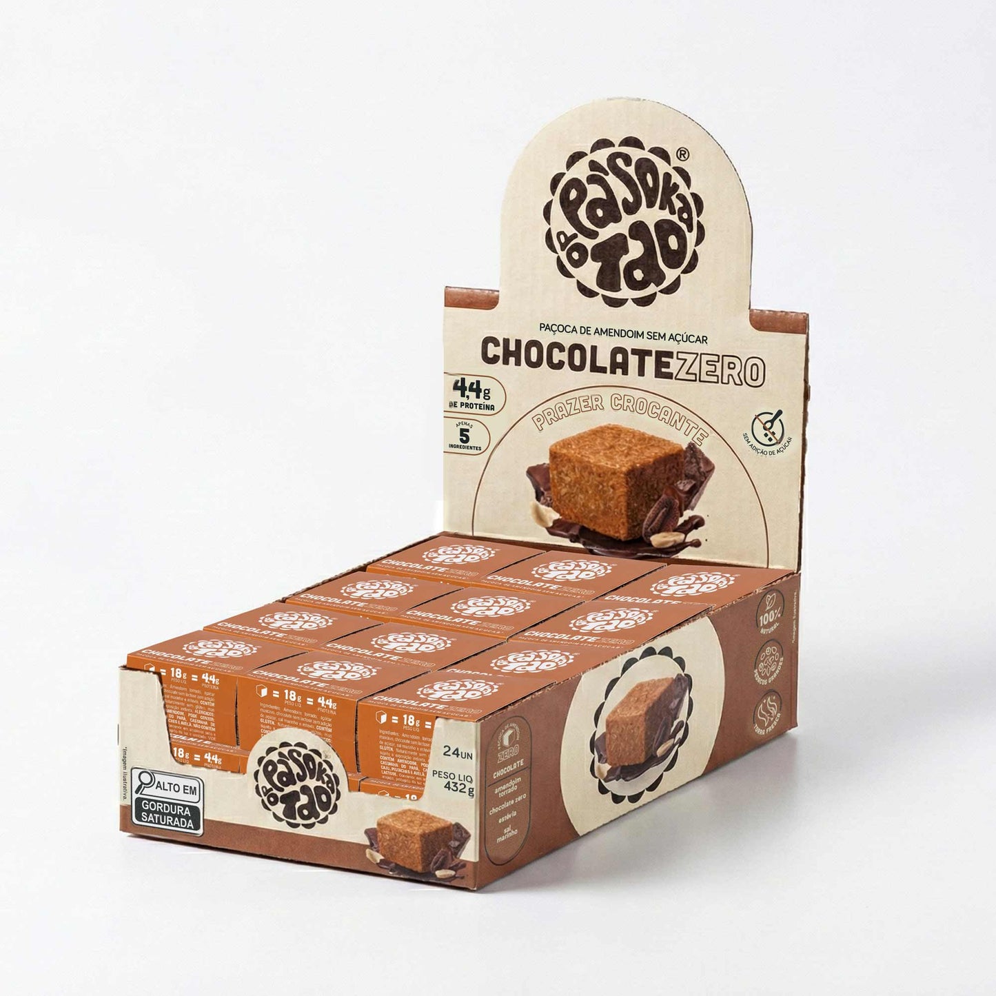 Display Paçoca Chocolate Zero 24 unid.