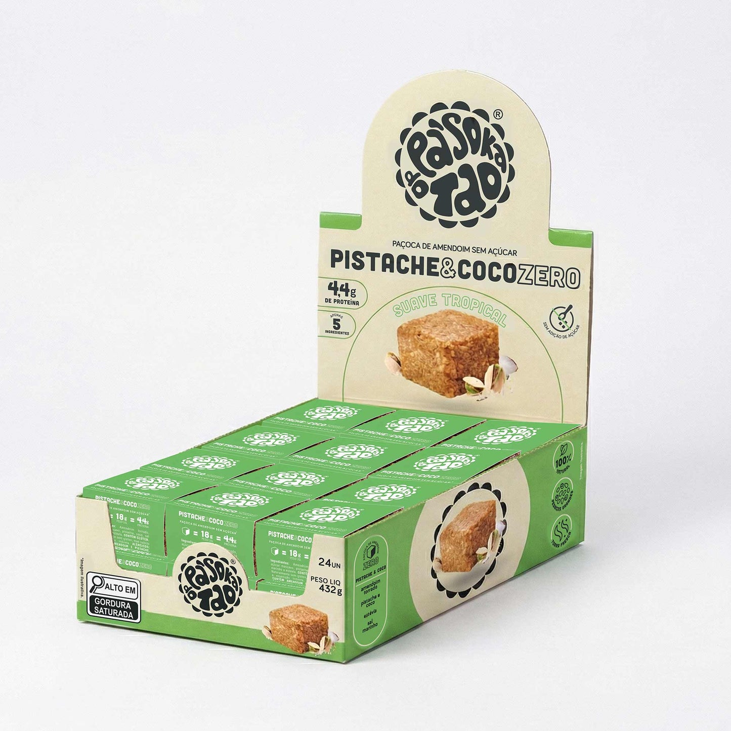 Display Paçoca Pistache & Coco Zero 24 unid.