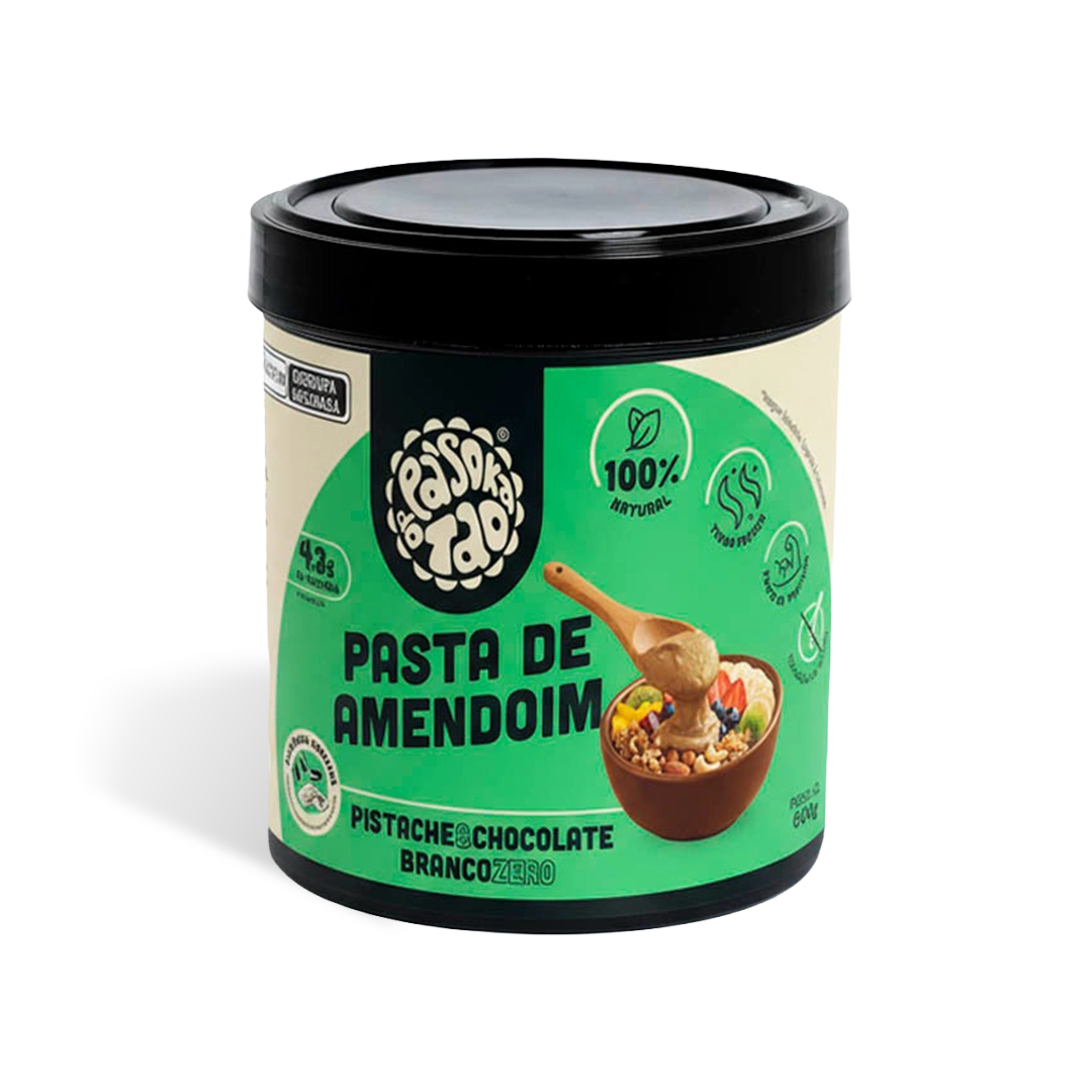 Pasta de Amendoim Pistache & Chocolate Branco Zero 600 g
